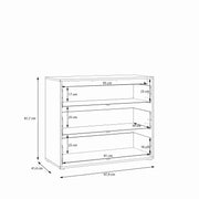 Orkney 3 Drawer Chest in Mauvella Oak and White Gloss – image 10