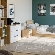 Orkney 3 Drawer Chest in Mauvella Oak and White Gloss – image 7