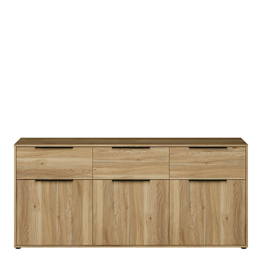 Orkney 3 Drawer Sideboard with 3 Doors in Mauvella Oak – image 2