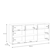 Orkney 3 Drawer Sideboard with 3 Doors in Mauvella Oak – image 9