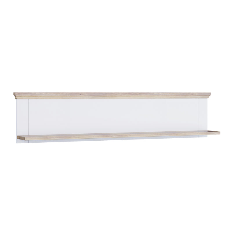 Pontypool Wall Shelf in White and Riva Oak – image 1