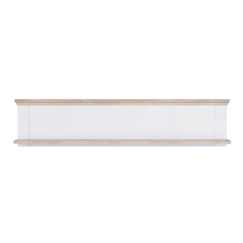 Pontypool Wall Shelf in White and Riva Oak – image 2