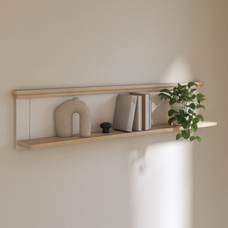 Pontypool Wall Shelf in White and Riva Oak – image 4
