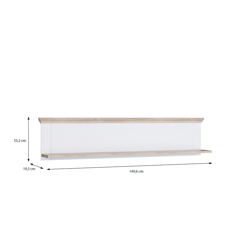 Pontypool Wall Shelf in White and Riva Oak – image 6