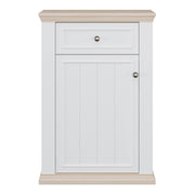 Pontypool Shoe Cabinet with Drawer in White and a Riva Oak – image 2
