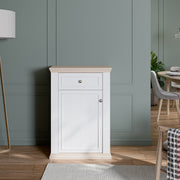 Pontypool Shoe Cabinet with Drawer in White and a Riva Oak – image 7