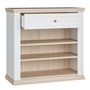 Pontypool 2 Door 1 Drawer Small Sideboard in White and Riva Oak – image 5
