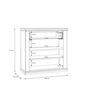 Pontypool 2 Door 1 Drawer Small Sideboard in Wolfram Grey and Mauvella Oak – image 10
