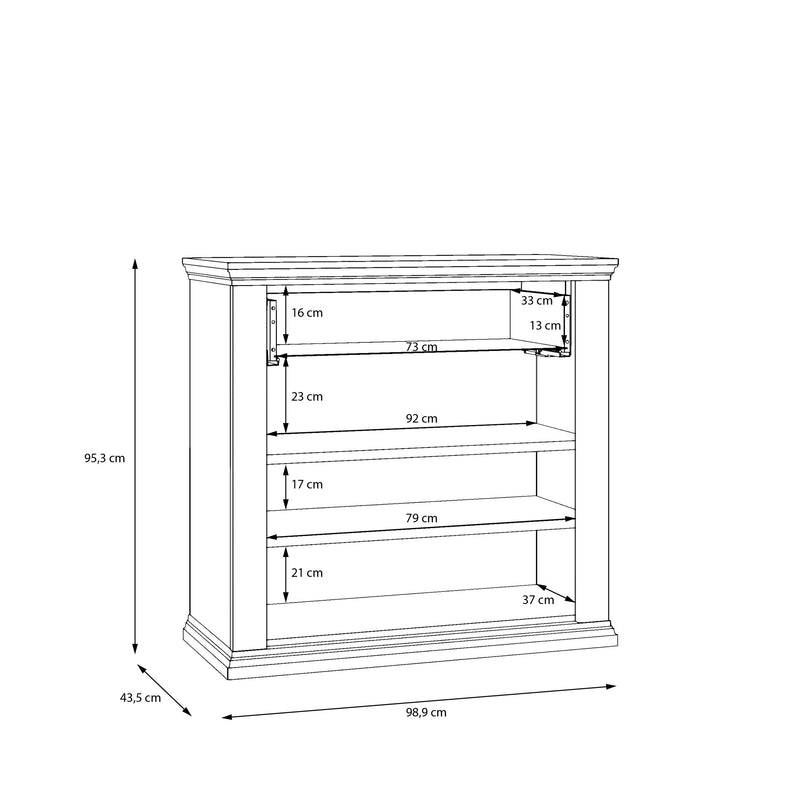 Pontypool 2 Door 1 Drawer Small Sideboard in Wolfram Grey and Mauvella Oak – image 10