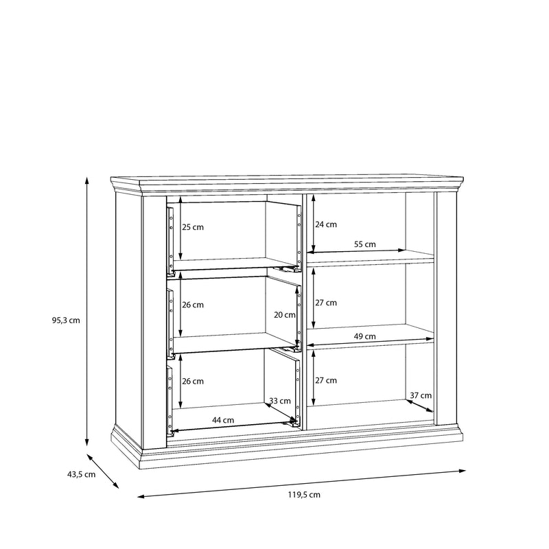 Pontypool 3 Drawer & 1 Door Sideboard in White and Riva Oak – image 9