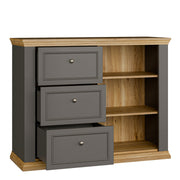 Pontypool 3 Drawer & 1 Door Sideboard in Grey and Mauvella Oak – image 5