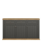 Pontypool 3 Drawer & 3 Door Sideboard in Grey and Mauvella Oak – image 2