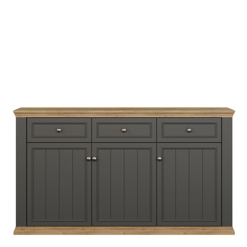 Pontypool 3 Drawer & 3 Door Sideboard in Grey and Mauvella Oak – image 2