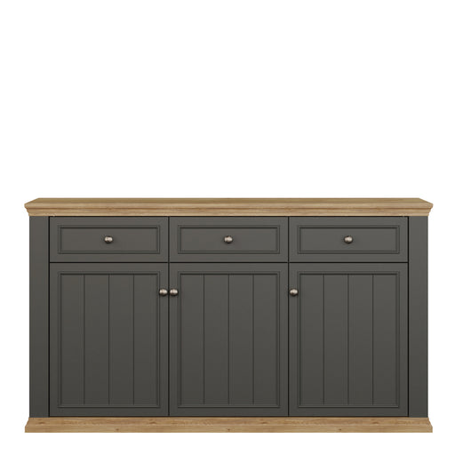 Pontypool 3 Drawer & 3 Door Sideboard in Grey and Mauvella Oak – image 2