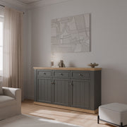 Pontypool 3 Drawer & 3 Door Sideboard in Grey and Mauvella Oak – image 7