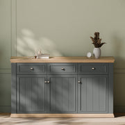 Pontypool 3 Drawer & 3 Door Sideboard in Grey and Mauvella Oak – image 9