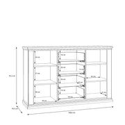Pontypool 4 Drawer & 2 Door Sideboard in White and Riva Oak – image 10
