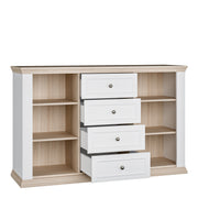 Pontypool 4 Drawer & 2 Door Sideboard in White and Riva Oak – image 5