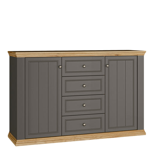 Pontypool 4 Drawer & 2-Door Sideboard in Grey and Mauvella Oak – image 1