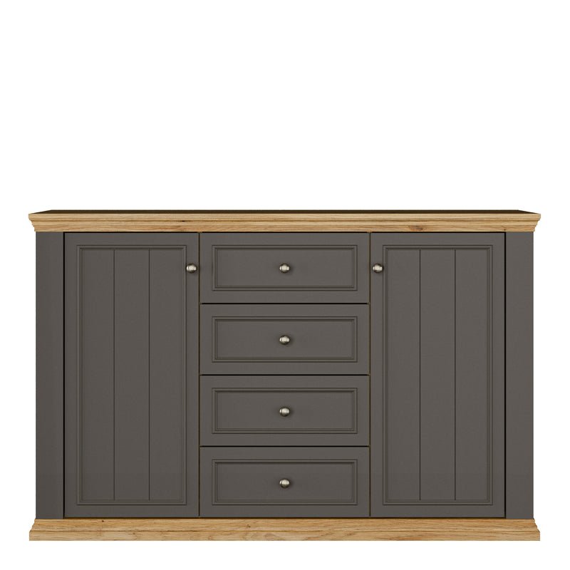 Pontypool 4 Drawer & 2-Door Sideboard in Grey and Mauvella Oak – image 2
