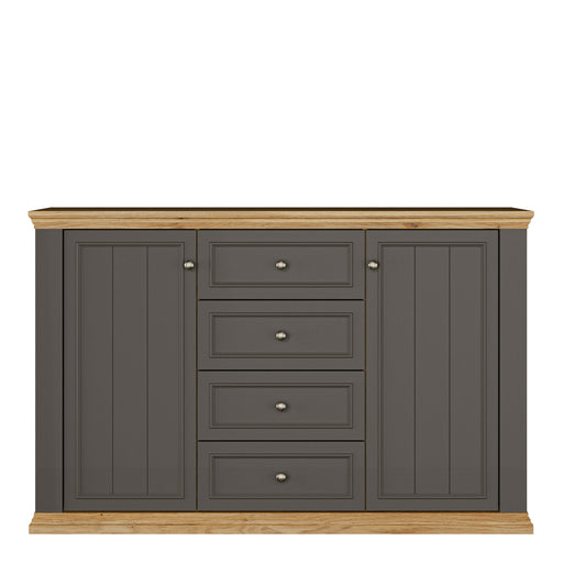 Pontypool 4 Drawer & 2-Door Sideboard in Grey and Mauvella Oak – image 2