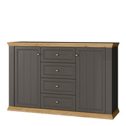 Pontypool 4 Drawer & 2-Door Sideboard in Grey and Mauvella Oak – image 3