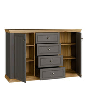 Pontypool 4 Drawer & 2-Door Sideboard in Grey and Mauvella Oak – image 4