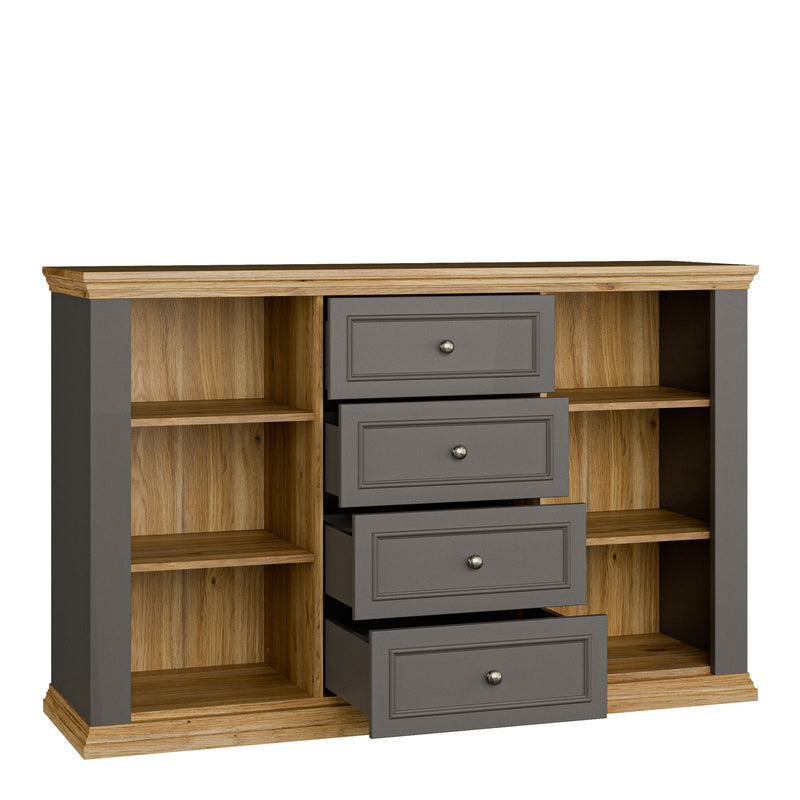 Pontypool 4 Drawer & 2-Door Sideboard in Grey and Mauvella Oak – image 5