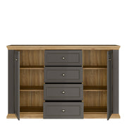Pontypool 4 Drawer & 2-Door Sideboard in Grey and Mauvella Oak – image 6