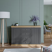 Pontypool 4 Drawer & 2-Door Sideboard in Grey and Mauvella Oak – image 7