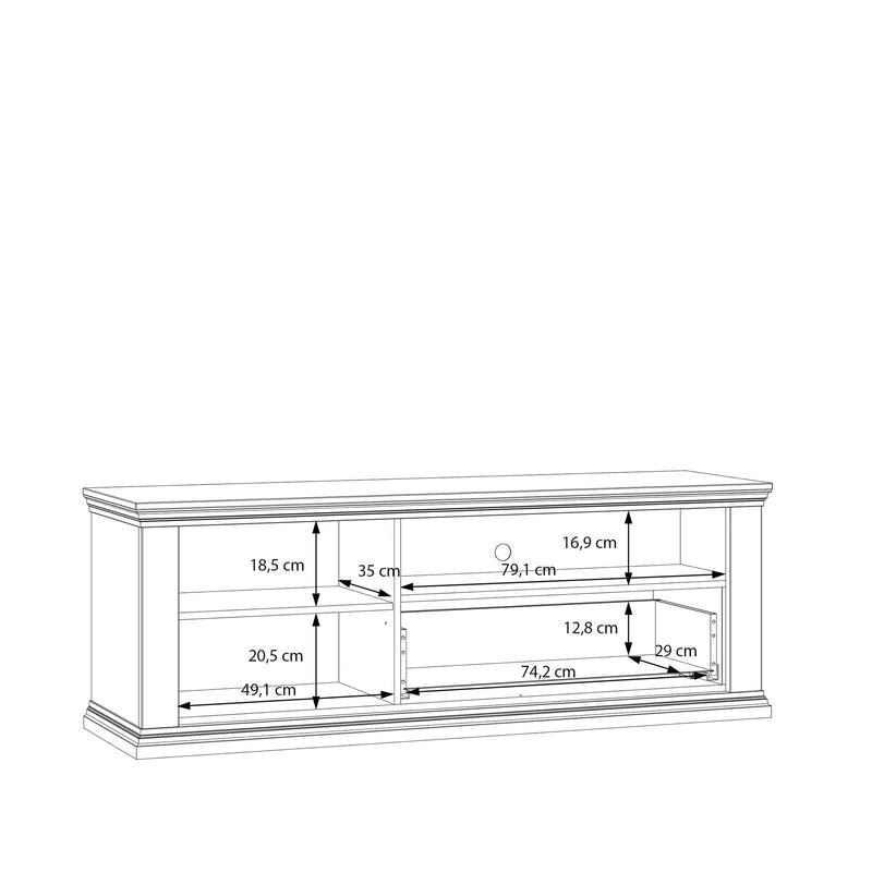 Pontypool TV Unit with Drawer & Open Shelf in Grey and Mauvella Oak – image 10
