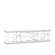 Pontypool Wide TV Unit with 2 Doors, Drawer & Open Shelf in Grey and Mauvella Oak – image 10