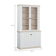 Pontypool 4 Door Display Cabinet in White and Riva Oak – image 13