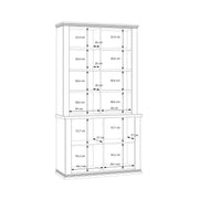 Pontypool 4 Door Display Cabinet in White and Riva Oak – image 14