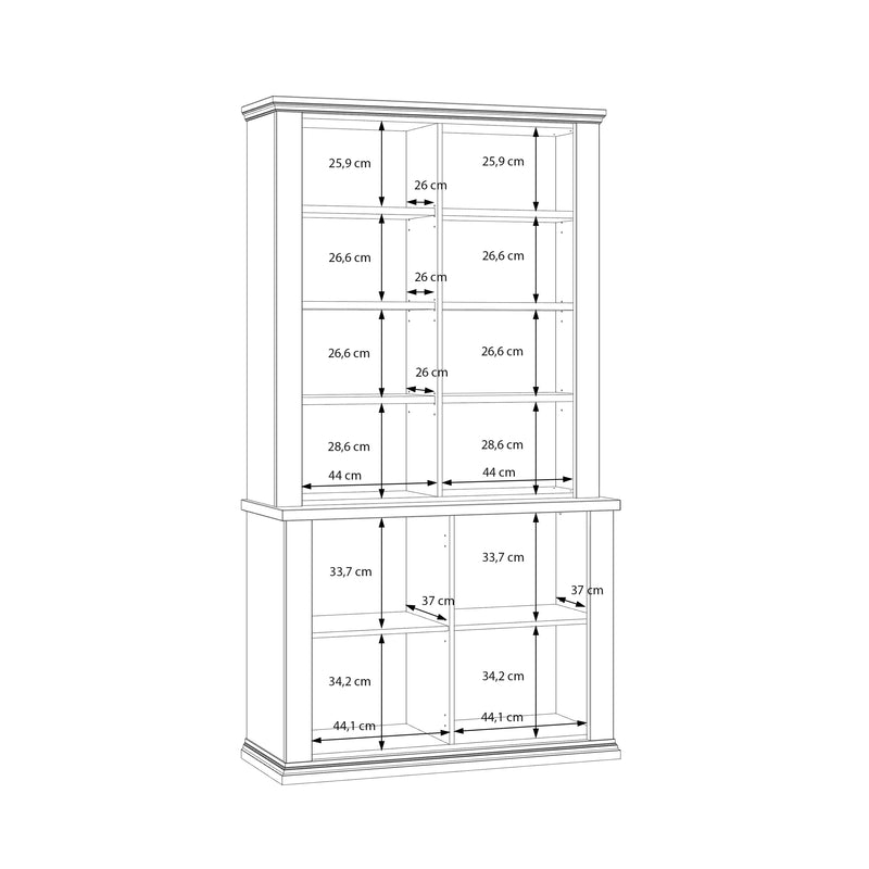 Pontypool 4 Door Display Cabinet in White and Riva Oak – image 14