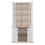 Pontypool 4 Door Display Cabinet in White and Riva Oak – image 5