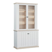 Pontypool 4 Door Display Cabinet in White and Riva Oak – image 6