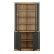 Pontypool 4 Door Display Cabinet in Grey and Mauvella Oak – image 5