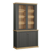 Pontypool 4 Door Display Cabinet in Grey and Mauvella Oak – image 8