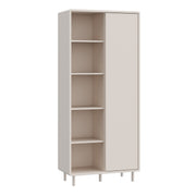 Playly Tall Storage Cabinet with Door/Open Shelving in Sand – image 1