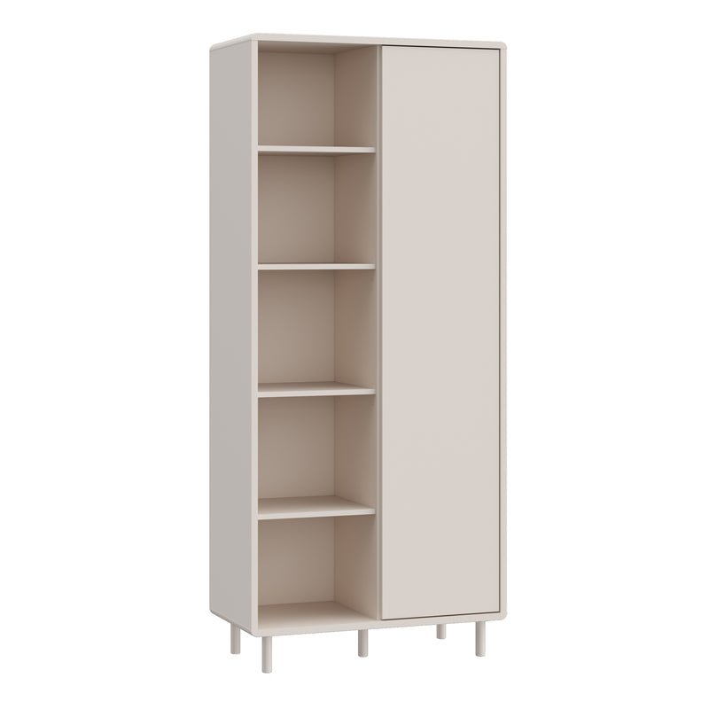 Playly Tall Storage Cabinet with Door/Open Shelving in Sand – image 1