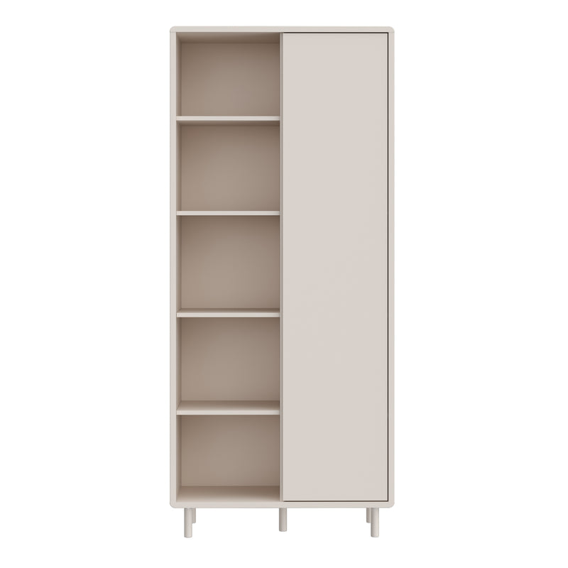 Playly Tall Storage Cabinet with Door/Open Shelving in Sand – image 2