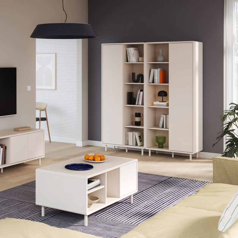 Playly Tall Storage Cabinet with Door/Open Shelving in Sand – image 6