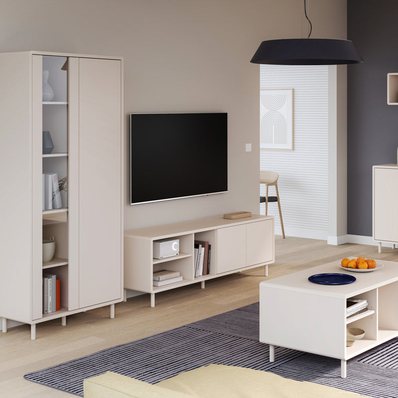 Playly TV Unit with Open Shelving and 2-Door Storage in Sand – image 6