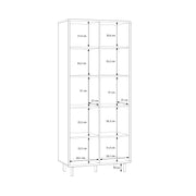 Playly Tall Storage Cabinet with Door and Concealed Open Shelving in Sand – image 10