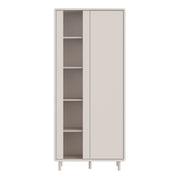 Playly Tall Storage Cabinet with Door and Concealed Open Shelving in Sand – image 2