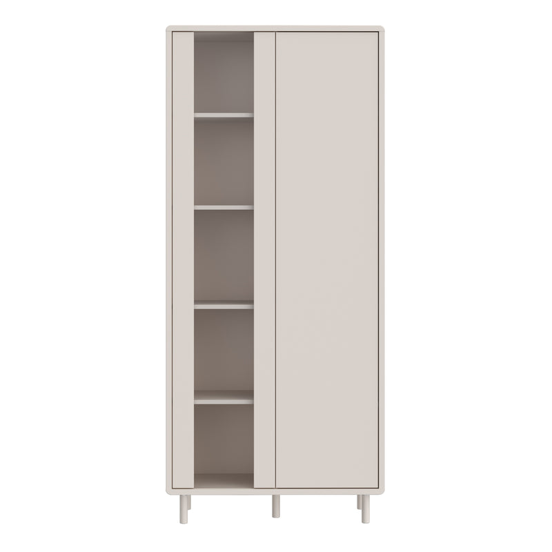Playly Tall Storage Cabinet with Door and Concealed Open Shelving in Sand – image 2