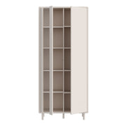 Playly Tall Storage Cabinet with Door and Concealed Open Shelving in Sand – image 4