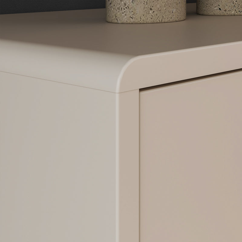Playly Tall Storage Cabinet with Door and Concealed Open Shelving in Sand – image 7