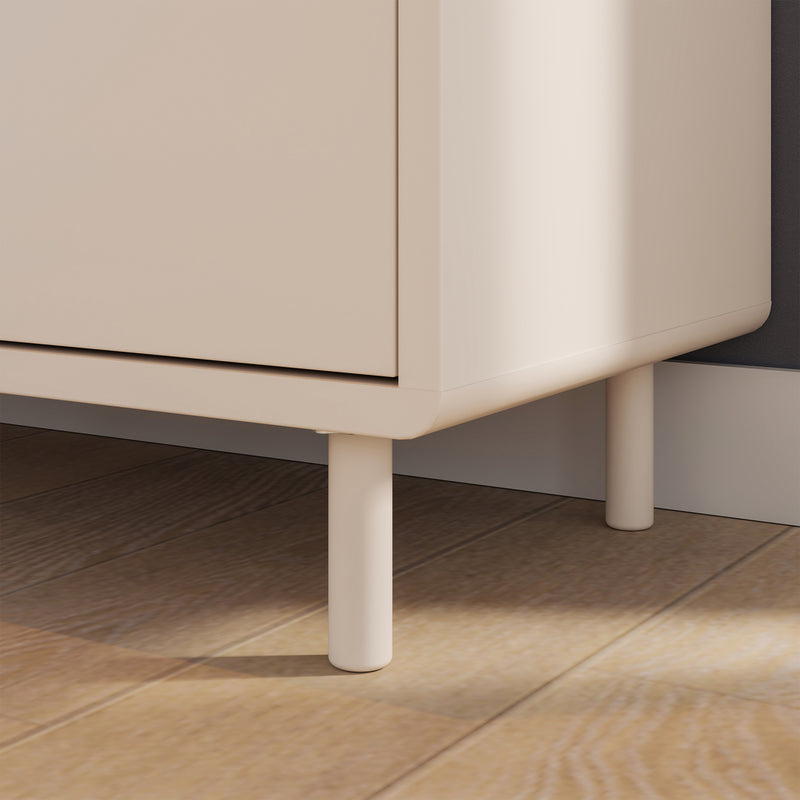 Playly Tall Storage Cabinet with Door and Concealed Open Shelving in Sand – image 8